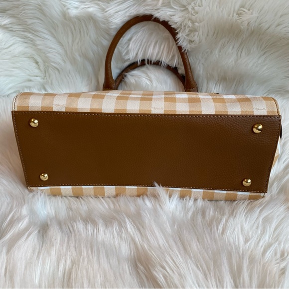 Tignanello gingham plaid saffiano satchel bag with removable strap - Picture 11 of 11